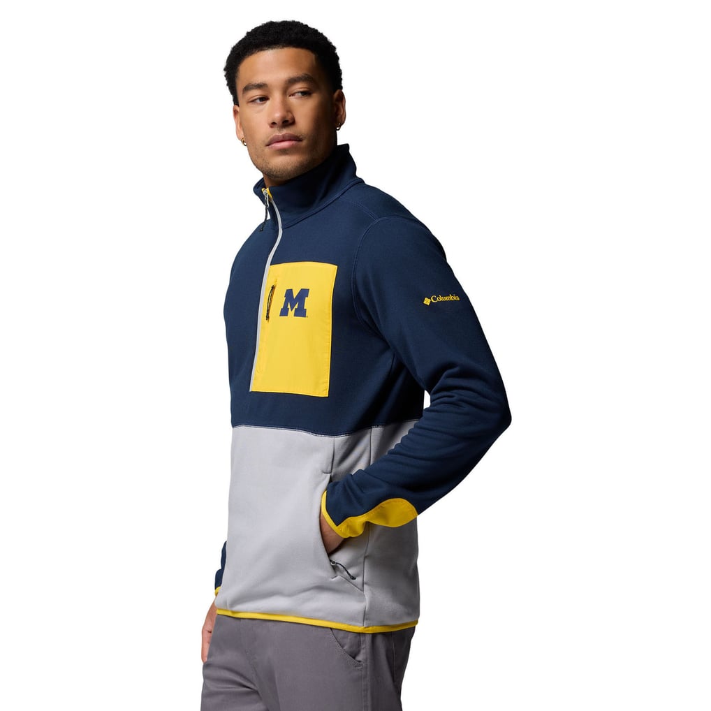 Michigan Wolverines Columbia Hike Omni-Wick Half-Zip Pullover - Navy/Gray