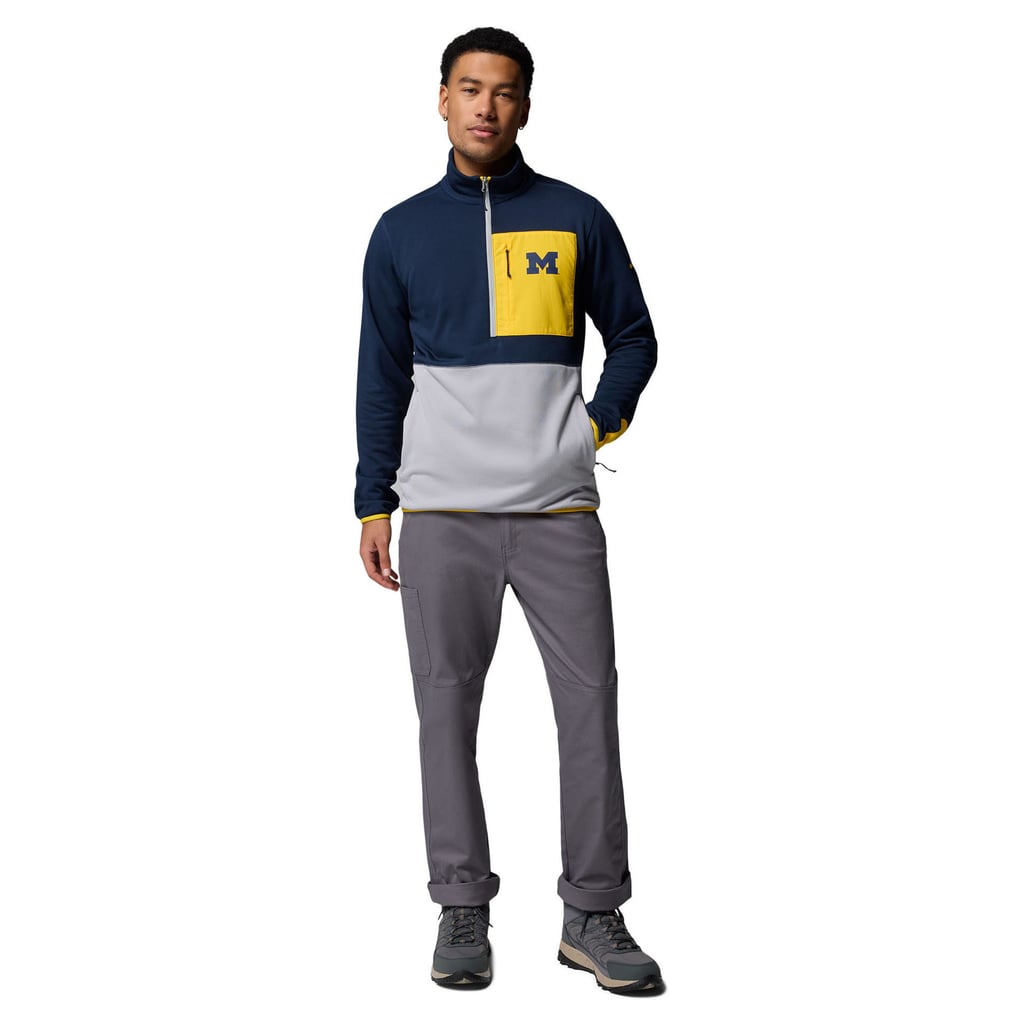 Michigan Wolverines Columbia Hike Omni-Wick Half-Zip Pullover - Navy/Gray