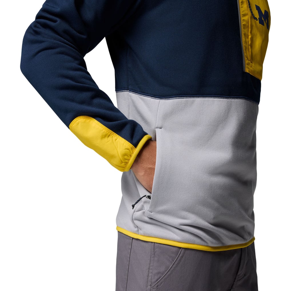 Michigan Wolverines Columbia Hike Omni-Wick Half-Zip Pullover - Navy/Gray
