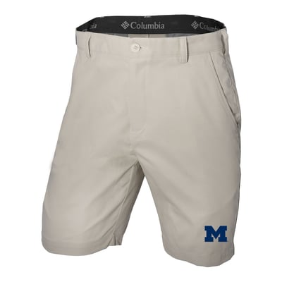  Michigan Wolverines Columbia Omni-Wick Lie Angle Shorts - Tan