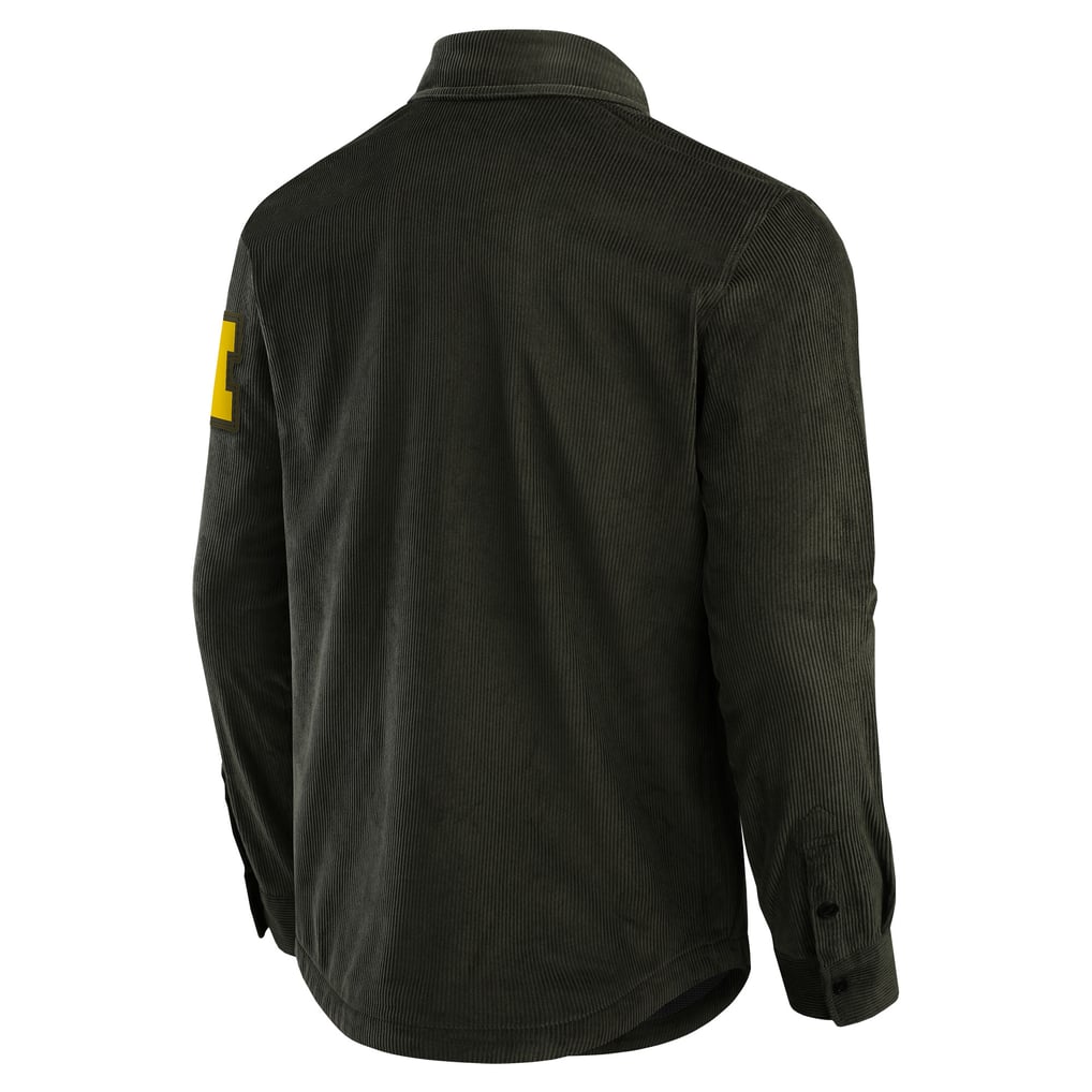 Michigan Wolverines Darius Rucker Collection by Fanatics Corduroy Full-Button Shacket - Olive