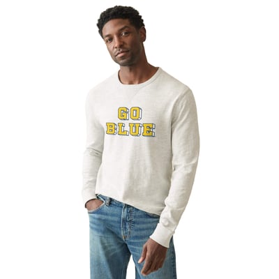 Michigan Wolverines FAHERTY Sunwashed Slub Sweatshirt - Heather Gray