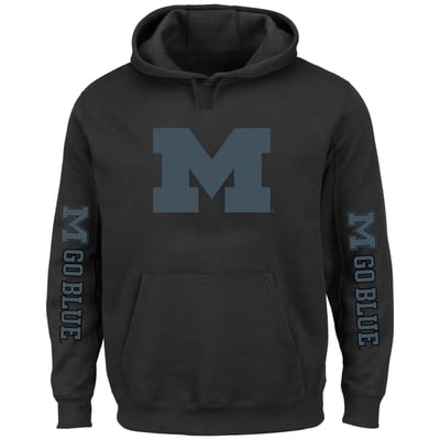 Michigan Wolverines Fanatics Big & Tall 3-Hit Pullover Hoodie - Black

