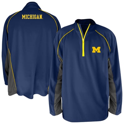 Michigan Wolverines Fanatics Big & Tall Quarter-Zip Raglan Jacket - Navy
