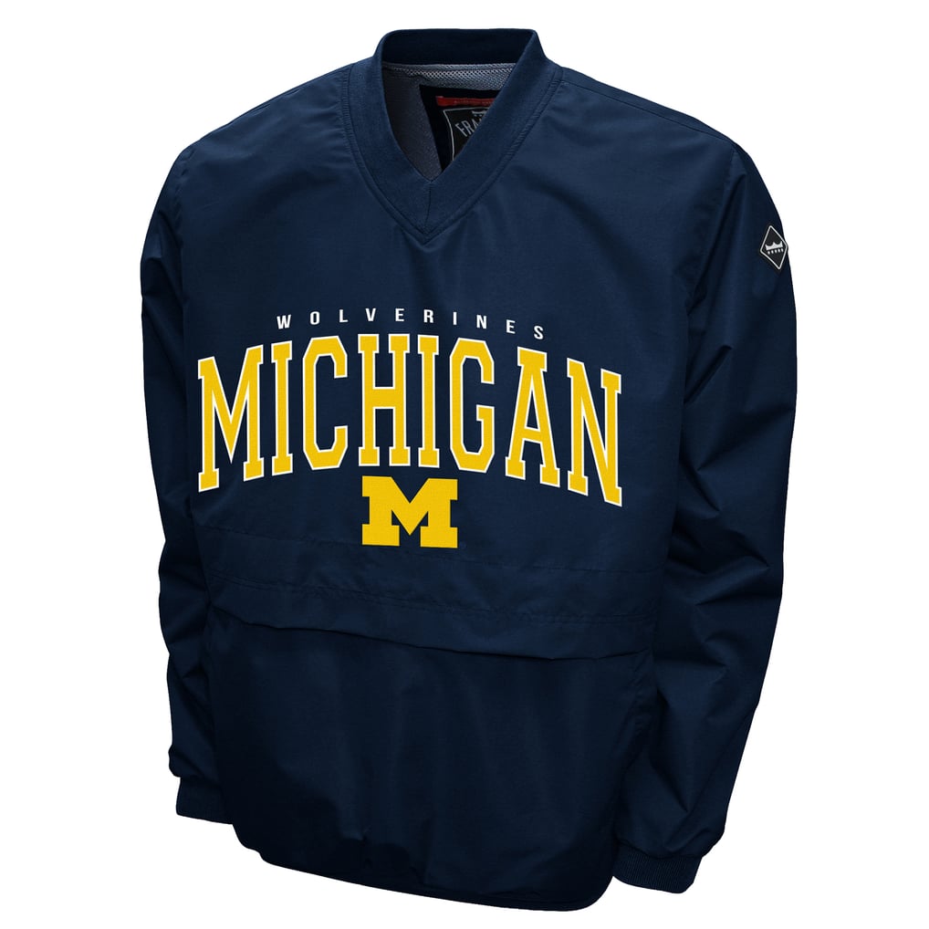 Michigan Wolverines Franchise Club Windshell V-Neck Jacket - Navy