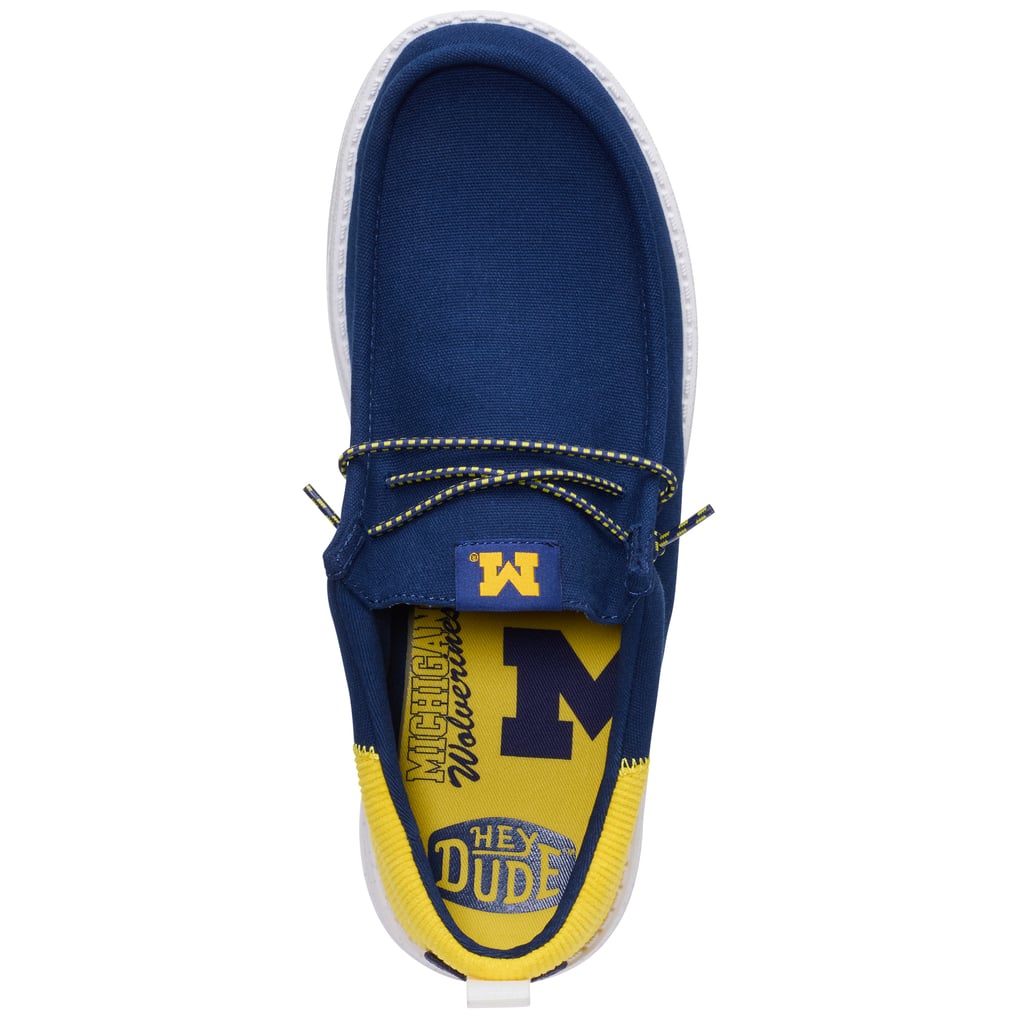 MICHIGAN WOLVERINE HEY DUDE WALLY SOX TRI FANS GOLD BLUE - FOOTWEAR MEN\'S Hey Dude | Shoes | Michigan Hey Dude Wally Sox Tri Fans Gold  main image 4