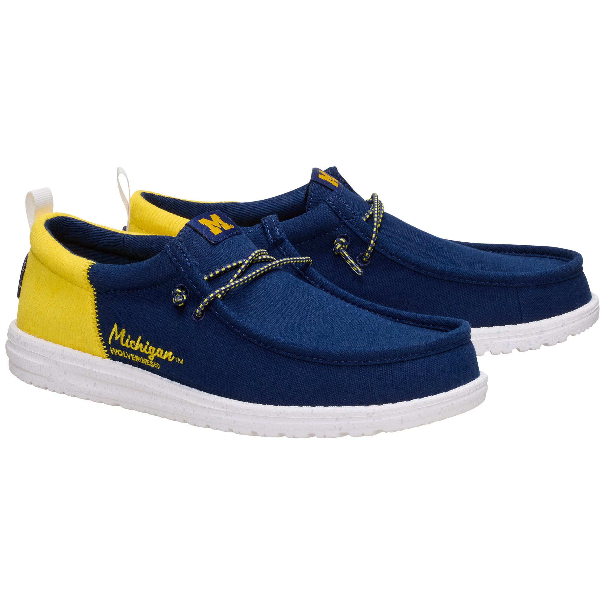 MICHIGAN WOLVERINE HEY DUDE WALLY SOX TRI FANS GOLD BLUE - FOOTWEAR MEN\'S Amazon.com | HEYDUDE Men main image 4