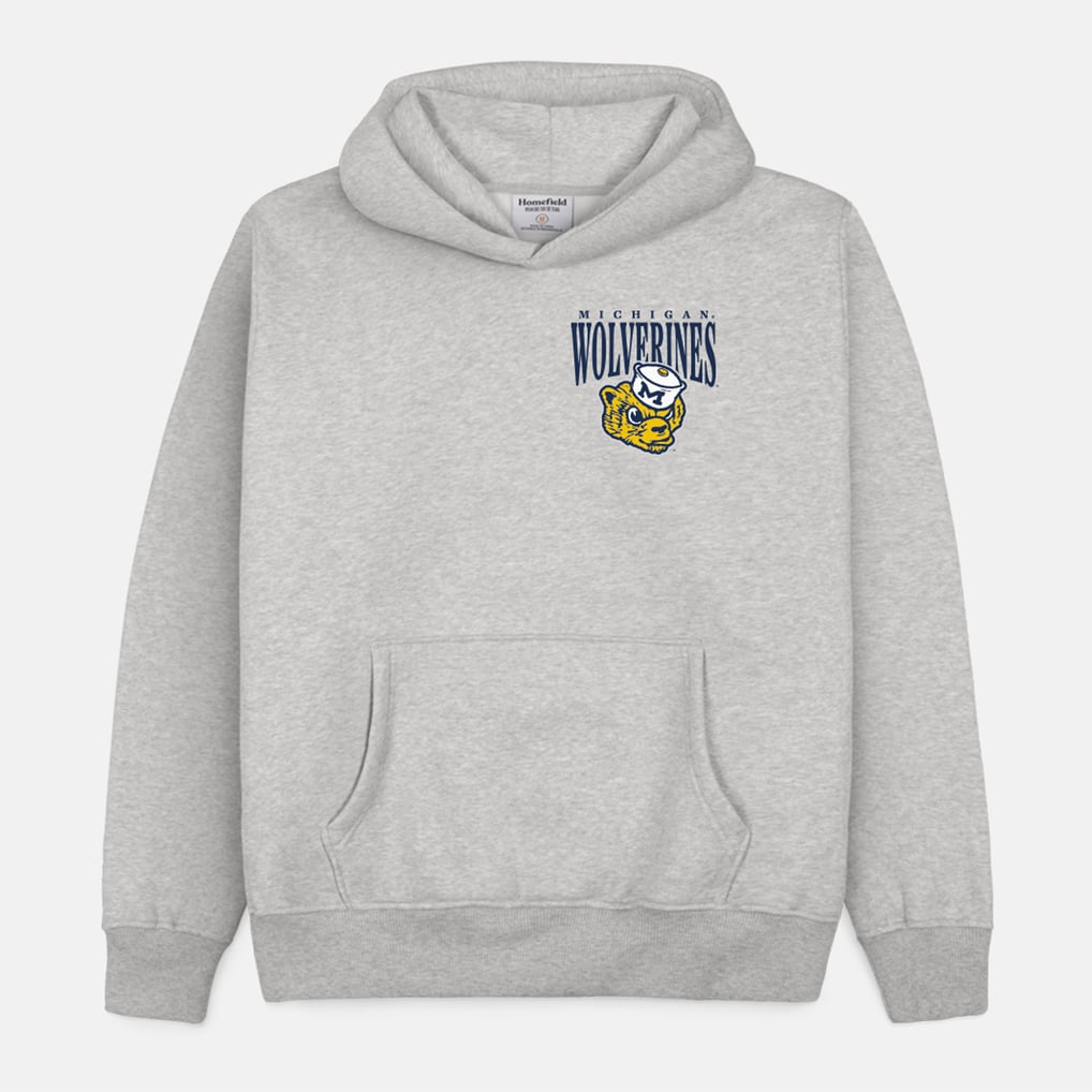 Michigan Wolverines Homefield Football Heavyweight Hoodie - Heather Gray