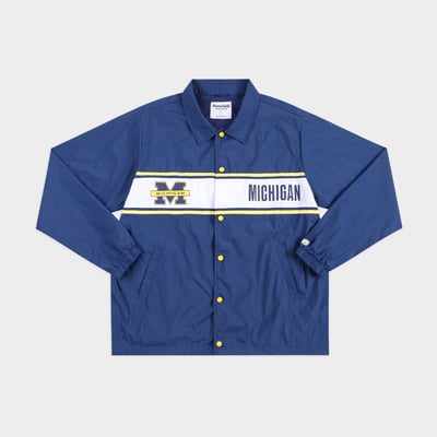 Michigan Wolverines Homefield Striped Coaches Button-Up Jacket - Navy