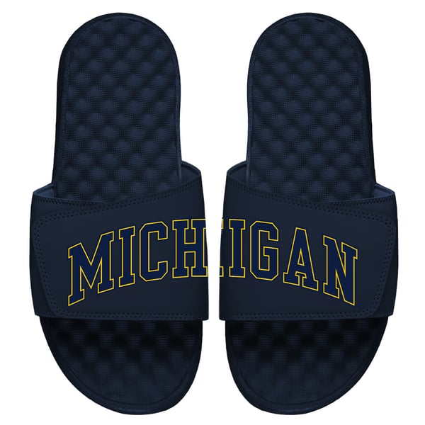 Navy Michigan Slides unisex-islide-navy-michigan-  main image 4