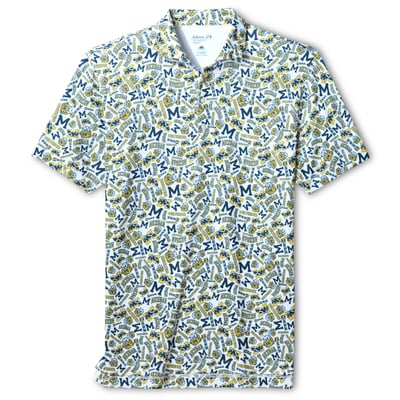  Michigan Wolverines johnnie-O Galvin Polo - White