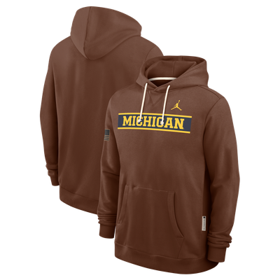 Michigan Wolverines Jordan Brand 2026 Military Appreciation Sideline Standard Issue Dri-FIT Hoodie - Brown