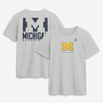  Michigan Wolverines Jordan Brand Courtside Dri-FIT T-Shirt - Gray