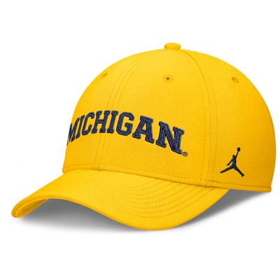 Michigan Wolverines Jordan Brand Letter Rise SwooshFlex Dri-FIT Hat - Maize