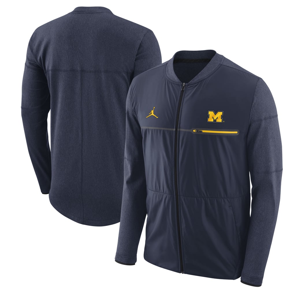Michigan Wolverines Jordan Brand 2017 Coaches Sideline Hybrid Full-Zip Jacket - Navy