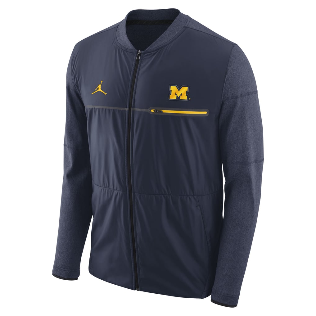 Michigan Wolverines Jordan Brand 2017 Coaches Sideline Hybrid Full-Zip Jacket - Navy