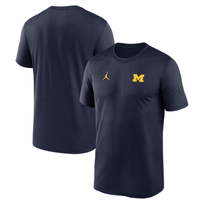 Michigan Wolverines Jordan Brand 2025 Sideline Small Logo Legend Dri-FIT T-Shirt - Navy