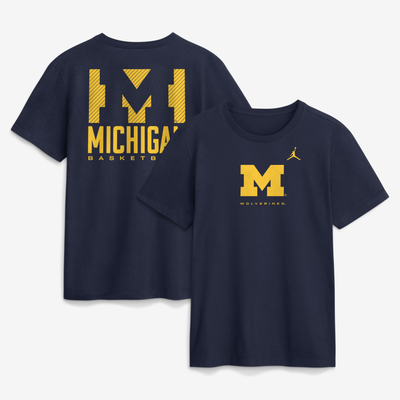  Michigan Wolverines Jordan Brand Courtside Dri-FIT T-Shirt - Navy