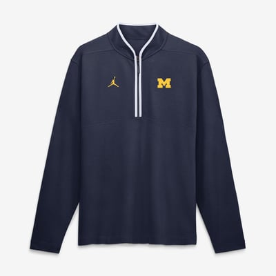  Michigan Wolverines Jordan Brand Dri-FIT Victory Half-Zip Pullover - Navy