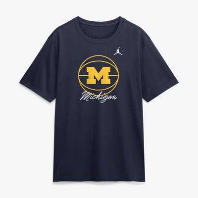  Michigan Wolverines Jordan Brand Primetime Basketball Icon Legend Dri-FIT T-Shirt - Navy