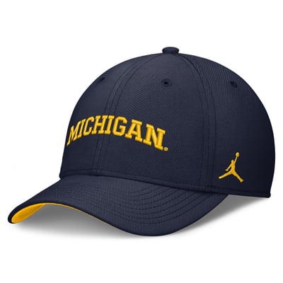  Michigan Wolverines Jordan Brand Primetime Team Rise Dri-FIT Flex Hat - Navy