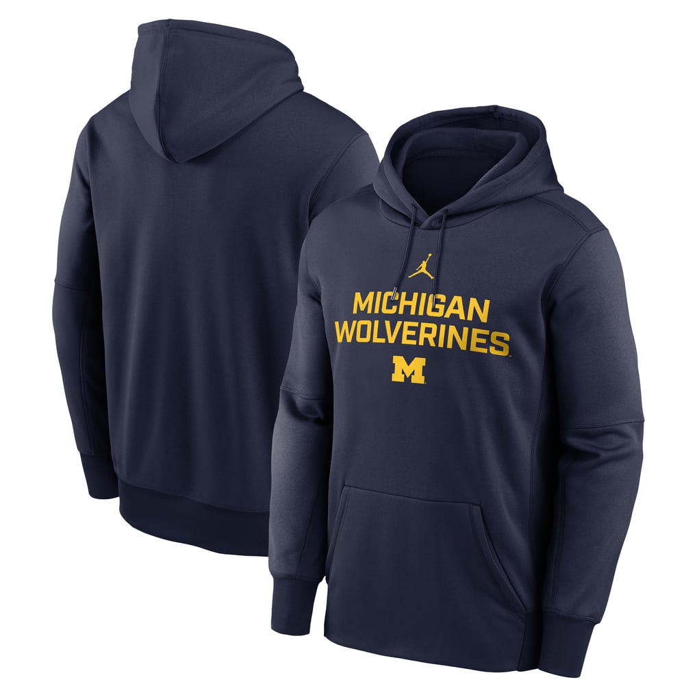 Michigan Wolverines Jordan Brand Team Stacked Performance Pullover Hoodie - Navy