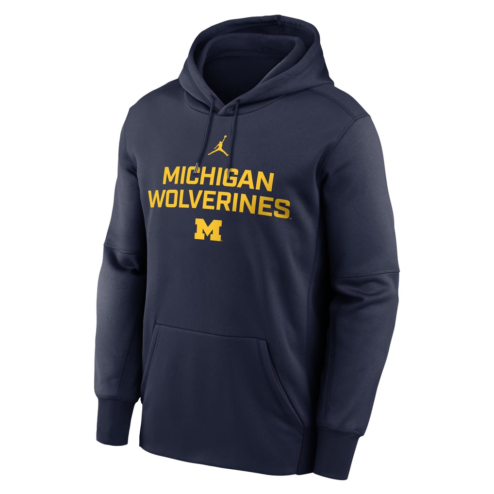Michigan Wolverines Jordan Brand Team Stacked Performance Pullover Hoodie - Navy