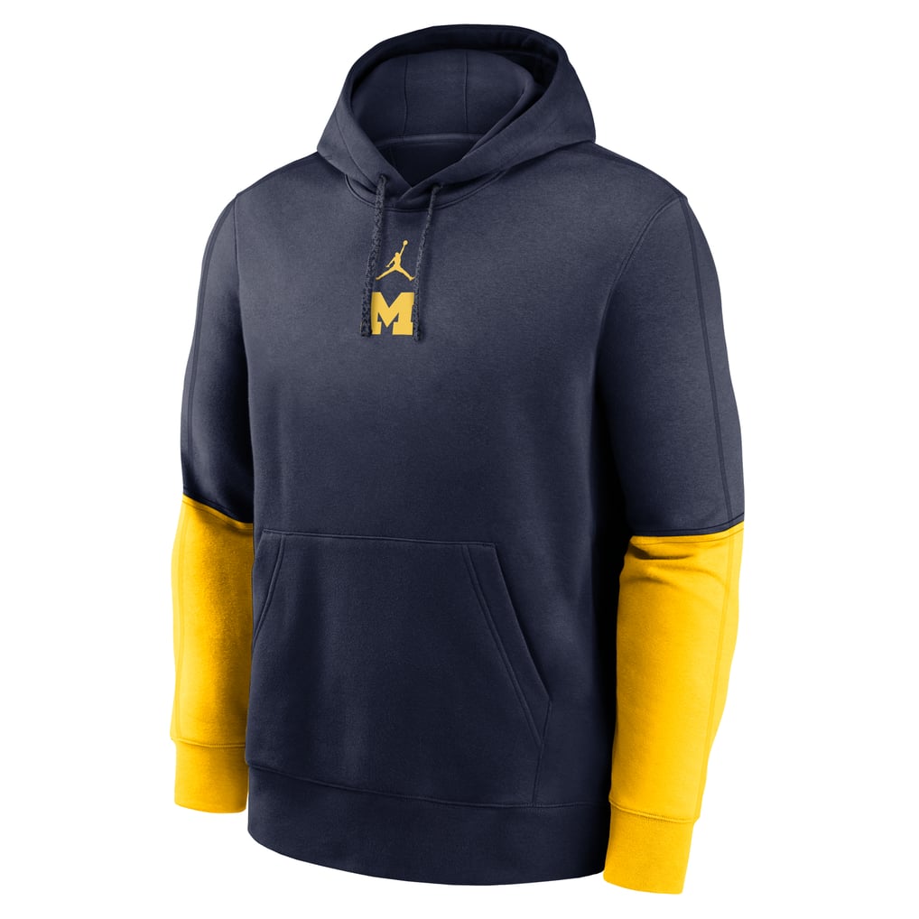 Michigan Wolverines Jordan Brand Sideline Club Pullover Hoodie - Navy/Maize