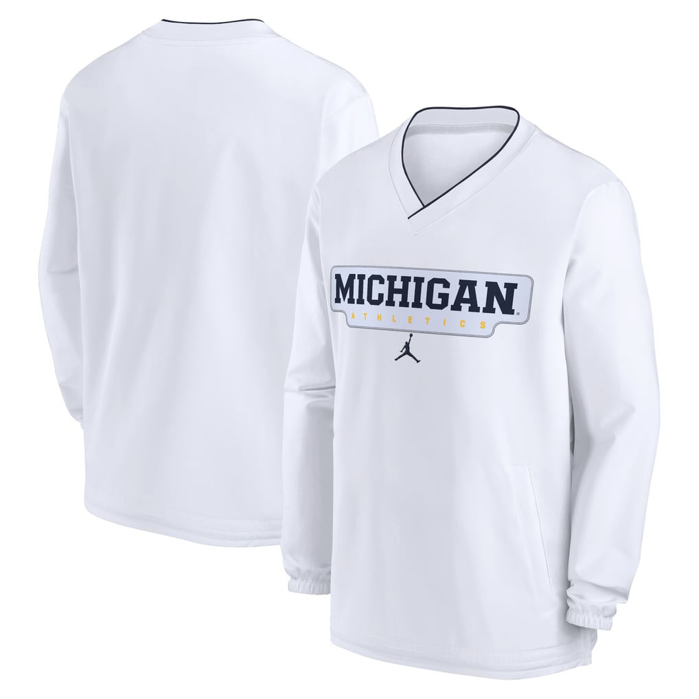 Michigan Wolverines Jordan Brand 2024 Sideline Pullover Windshirt - White