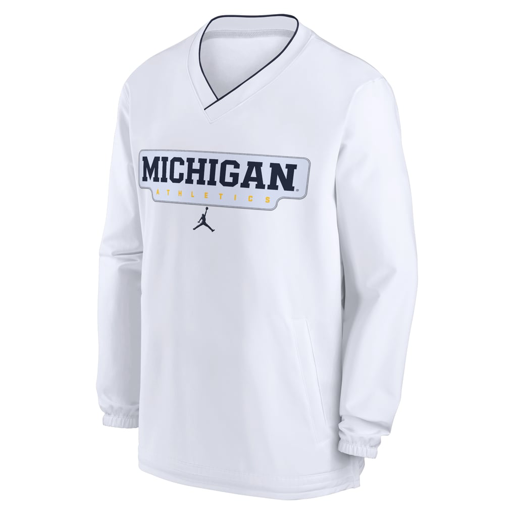 Michigan Wolverines Jordan Brand 2024 Sideline Pullover Windshirt - White