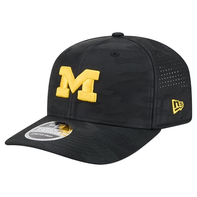 Michigan Wolverines New Era Perforated Camo 9SEVENTY Adjustable Hat - Black