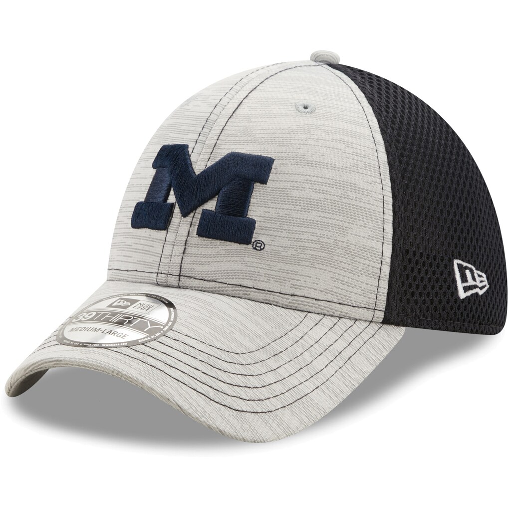 Michigan Wolverines New Era Prime 39THIRTY Flex Hat - Gray