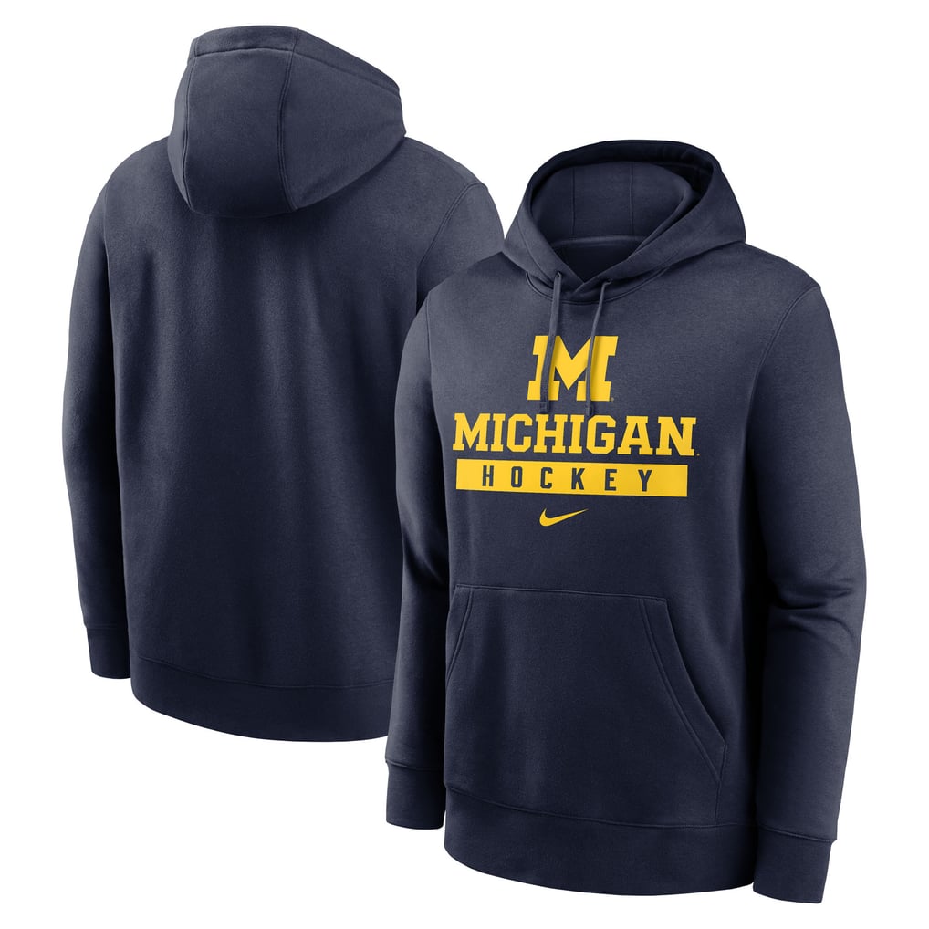 Michigan Wolverines Nike Hockey Stack Fleece Pullover Hoodie - Navy