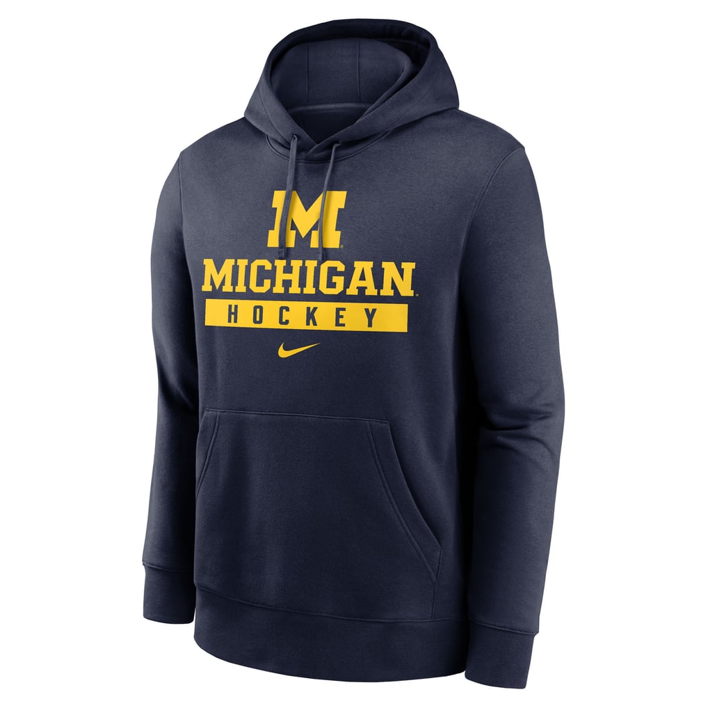 Michigan Wolverines Nike Hockey Stack Fleece Pullover Hoodie - Navy