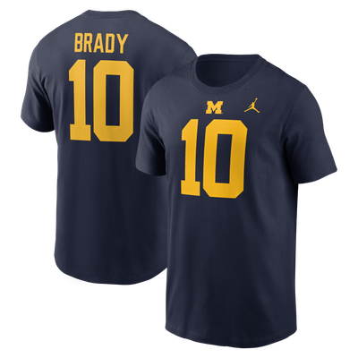 Tom Brady Michigan Wolverines Nike Name & Number T-Shirt - Navy