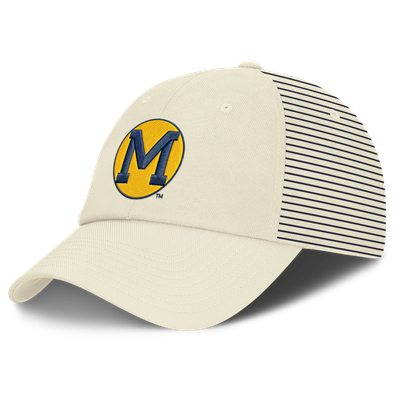 Michigan Wolverines Nike Vault Logo Striped Club Dri-FIT Adjustable Hat - White