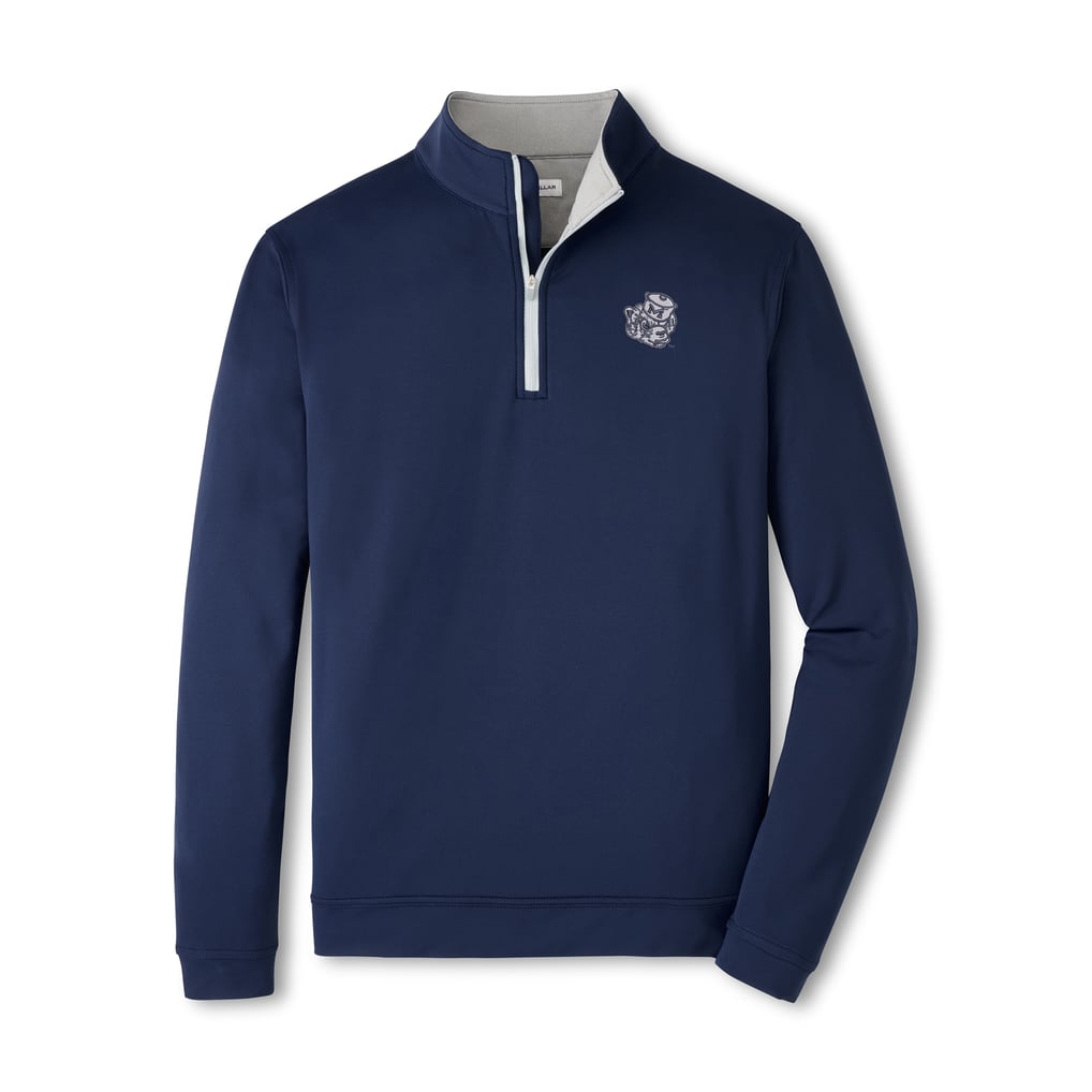  Michigan Wolverines Peter Millar Perth Performance Quarter-Zip Pullover - Navy