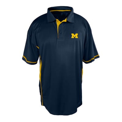 Michigan Wolverines Profile Big & Tall Color Block Panel Polo Men's - Navy