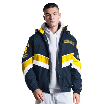 Michigan Wolverines Starter The Chevron Full-Zip Hooded Jacket - Navy