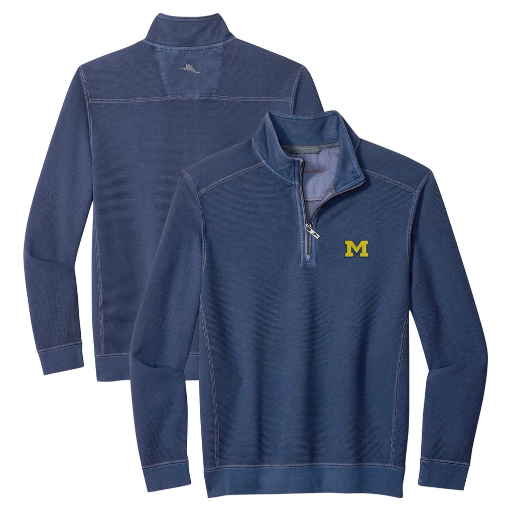 Michigan Wolverines Tommy Bahama Montego Bay Half-Zip Jacket - Navy