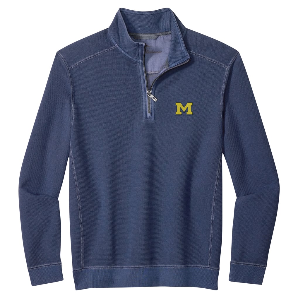 Michigan Wolverines Tommy Bahama Montego Bay Half-Zip Jacket - Navy