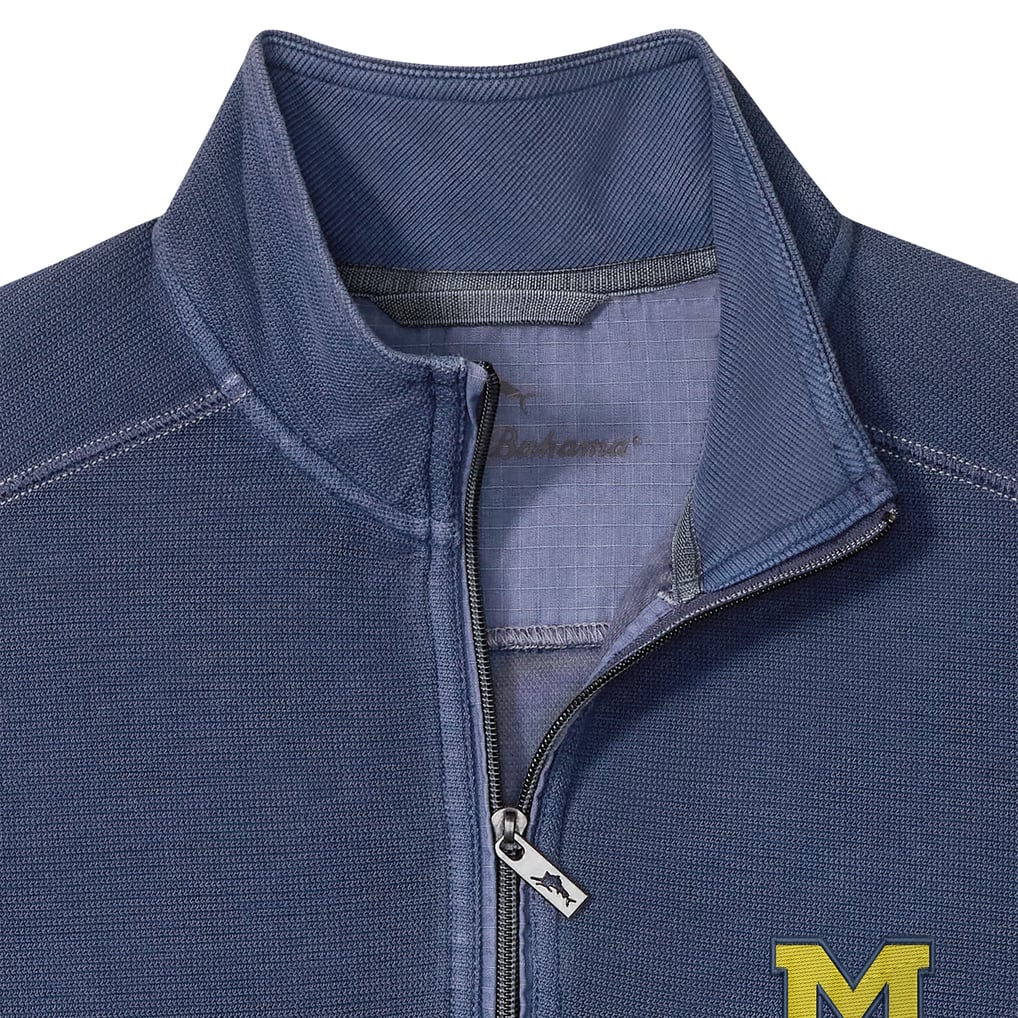 Michigan Wolverines Tommy Bahama Montego Bay Half-Zip Jacket - Navy
