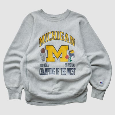 Michigan Wolverines 1989 Pullover Sweatshirt - Heather Gray - S by Fanatics Real Vintage