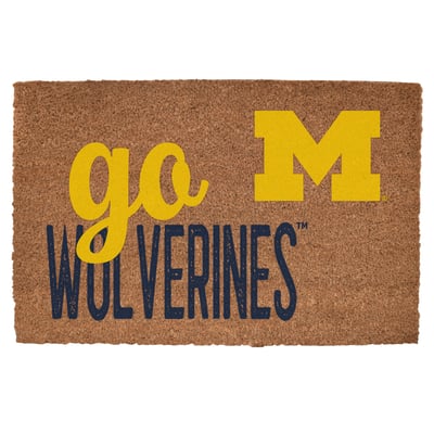 Michigan Wolverines 20" x 30" Go Team Coir Door Mat
