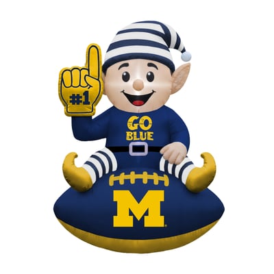 Michigan Wolverines 4' Elf on a Football Outdoor Yard Inflatable