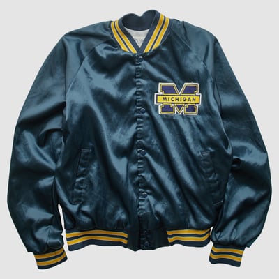 Michigan Wolverines Chalk Line 90s Full Snap Jacket - Navy - S by Fanatics Real Vintage