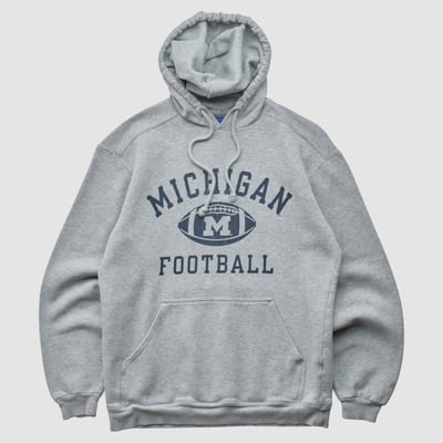 Michigan Wolverines Champion 2010s Hooded Pullover Sweatshirt - Gray - XS by Fanatics Real Vintage