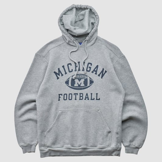 Michigan Wolverines Champion 2010s Hooded Pullover Sweatshirt - Gray - XS by Fanatics Real Vintage