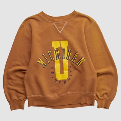 Michigan Wolverines Champion 90s Pullover Sweatshirt - Clay - XXS by Fanatics Real Vintage