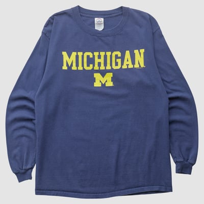 Michigan Wolverines Delta 2000s Long Sleeve T-shirt - Navy - M by Fanatics Real Vintage